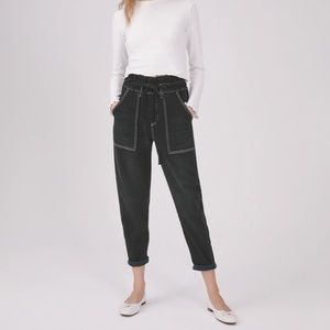 Something Navy Harlow Paperbag Pants Black size 8